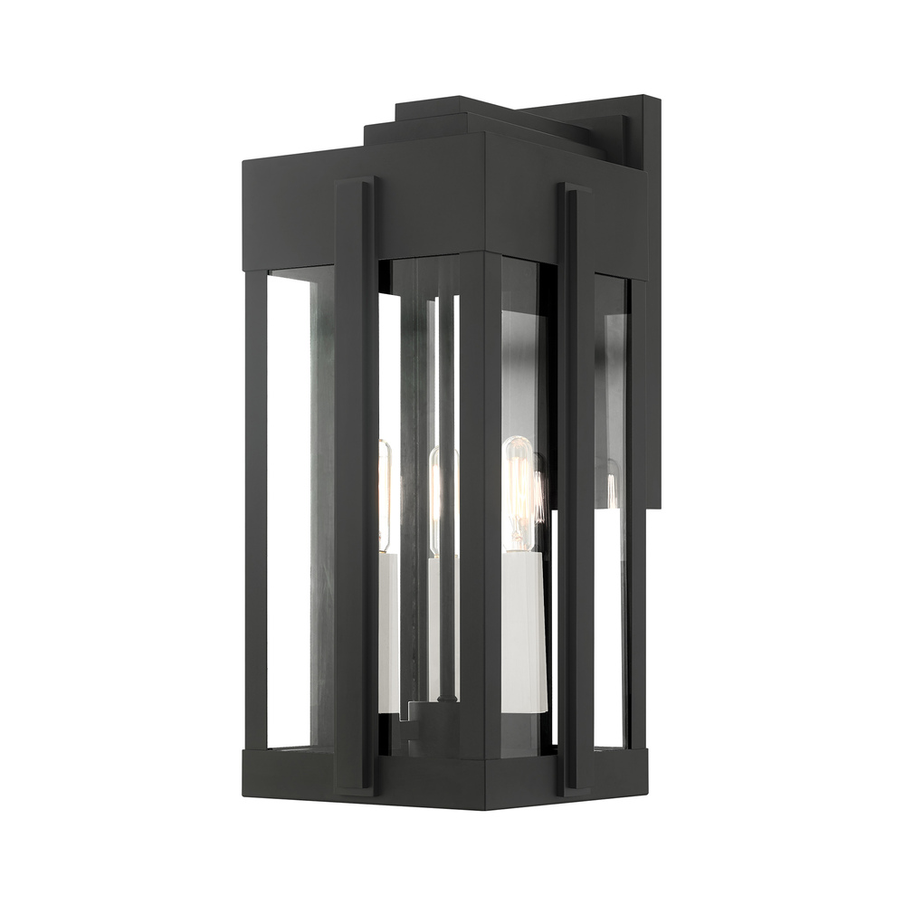 3 Lt Black Outdoor Wall Lantern