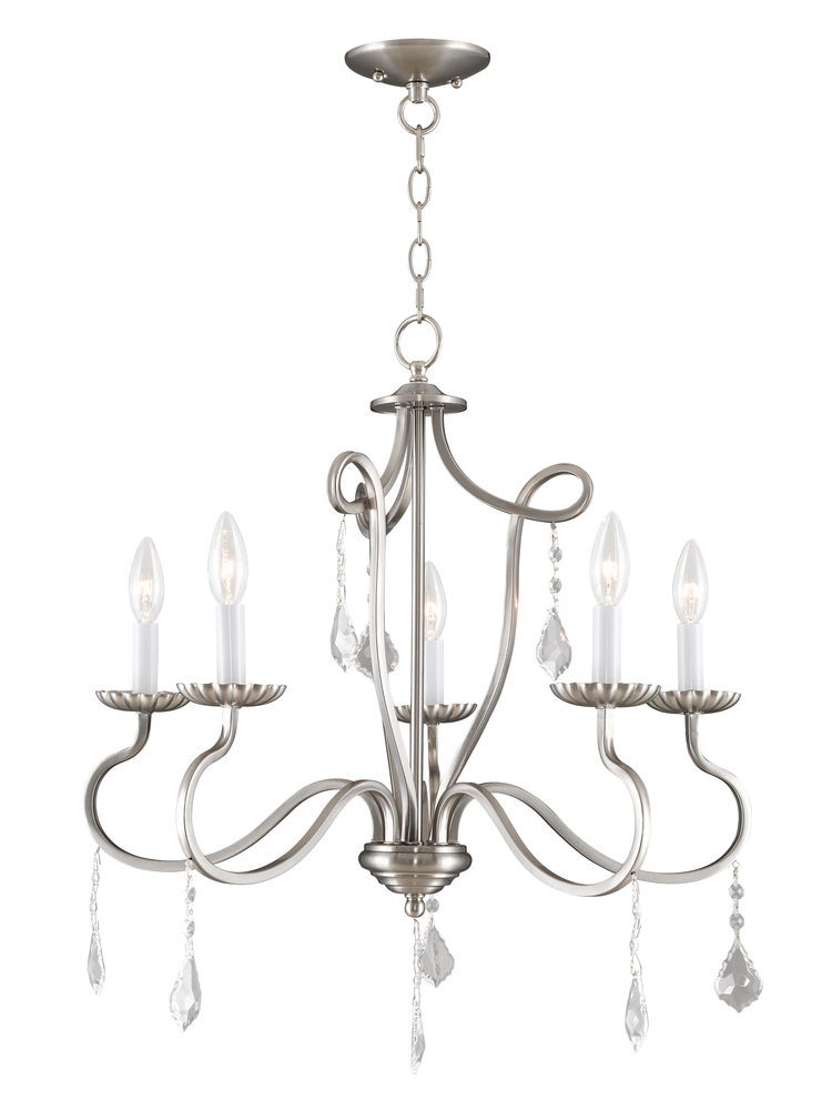 5 Light Brushed Nickel Chandelier