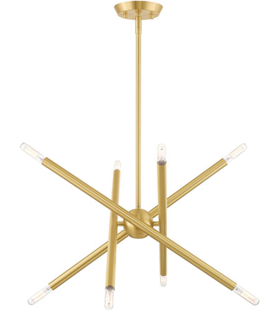 8 Lt Satin Brass Chandelier