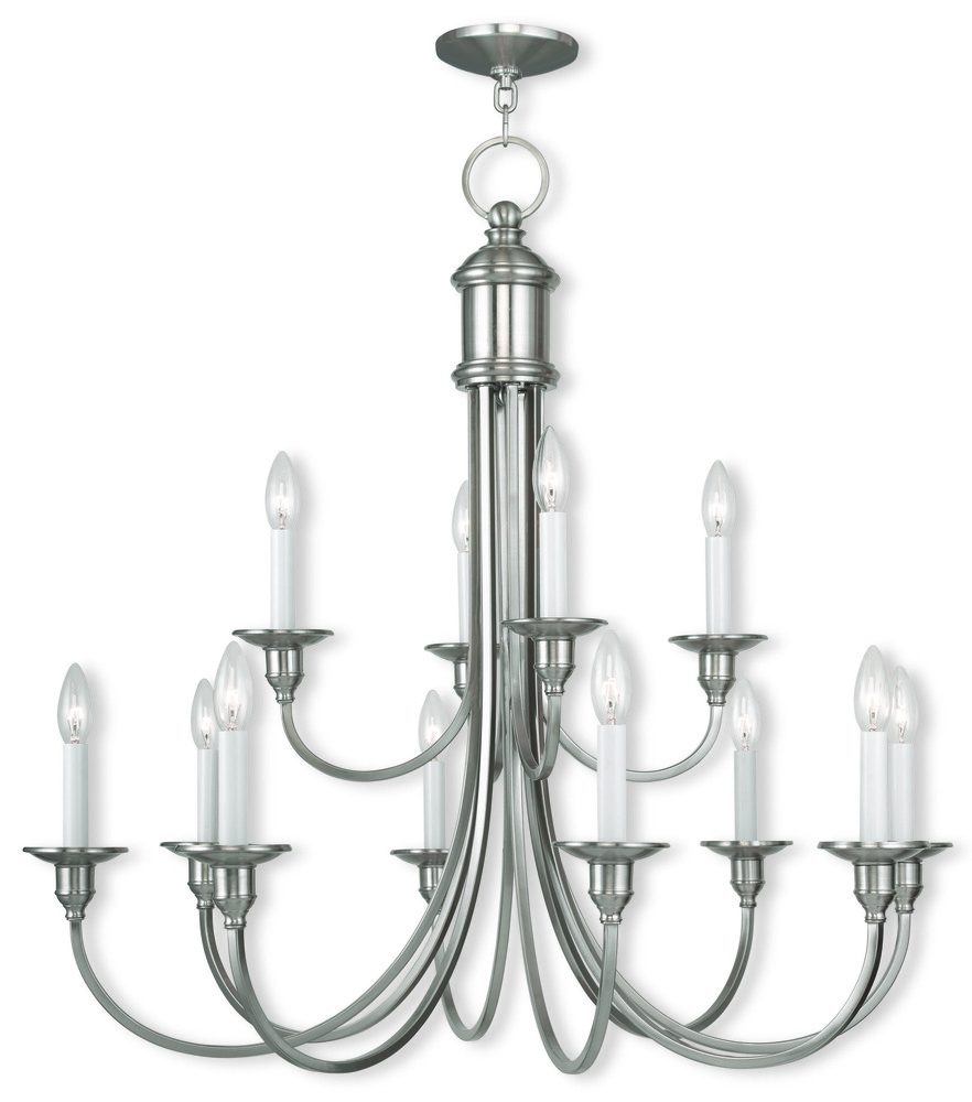 12 Light Brushed Nickel Chandelier