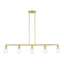 Livex Lighting 47165-12 - 5 Light Satin Brass Large Linear Chandelier
