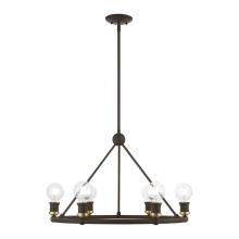 Livex Lighting 47166-07 - 6 Light Bronze with Antique Brass Accents Chandelier