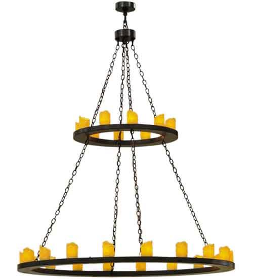 60"W Loxley 28 LT Two Tier Chandelier