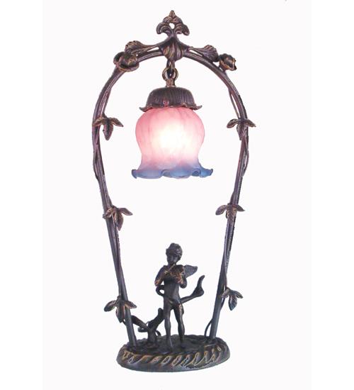 19" High Pink/Blue Cherub With Violin Mini Lamp