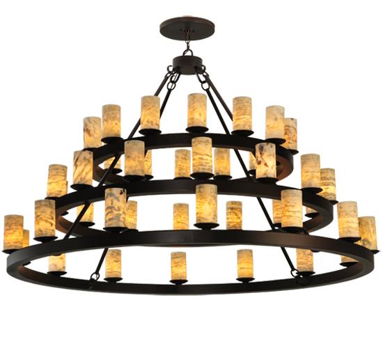 70" Wide Loxley Horizon Ring 42 Light Three Tier Chandelier