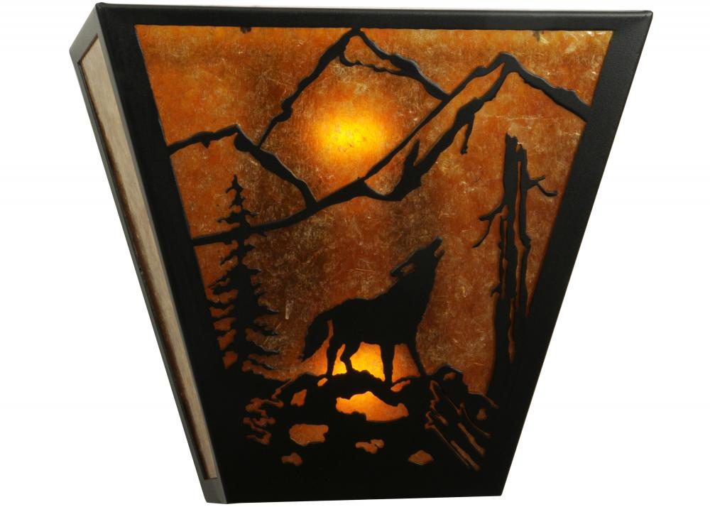 13" Wide Wolf on the Loose Wall Sconce