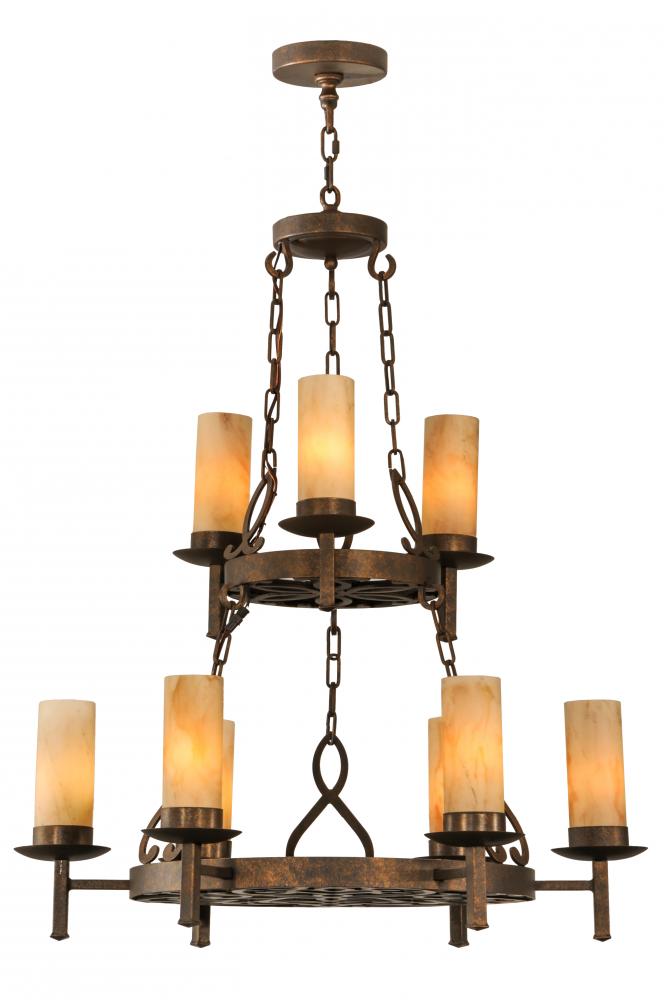 31" Wide Newcastle 9 LT Two Tier Chandelier