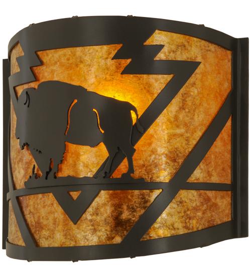 11"W Lone Buffalo Wall Sconce