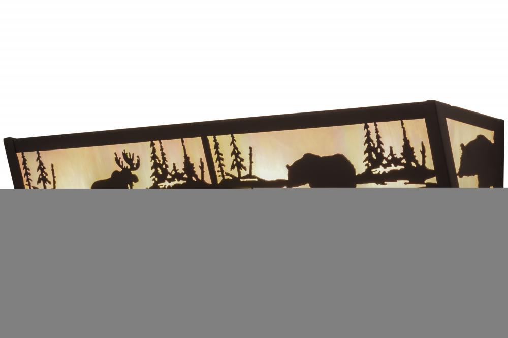 24"W Moose & Black Bear Vanity Light