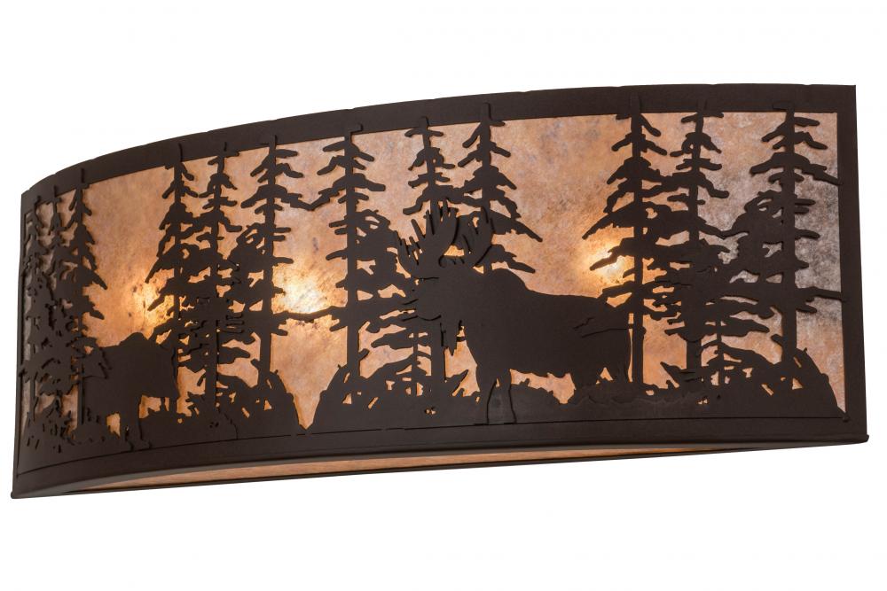 36" Wide Tall Pines W/Bear & Moose Wall Sconce