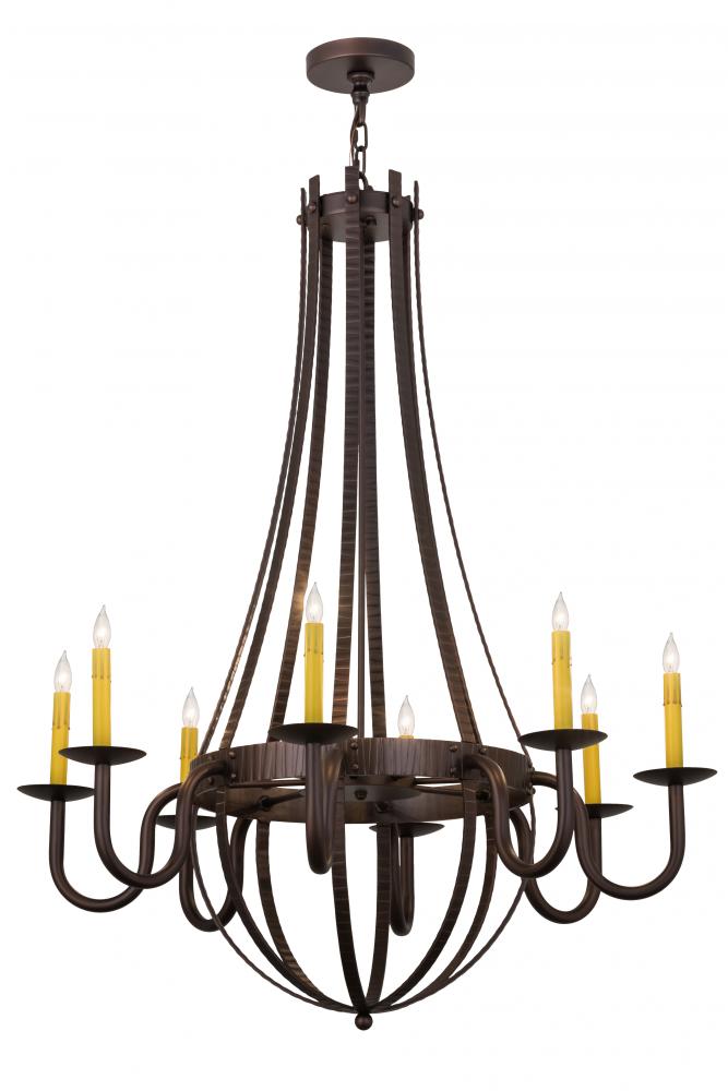 38"W Barrel Stave Metallo 8 LT Chandelier