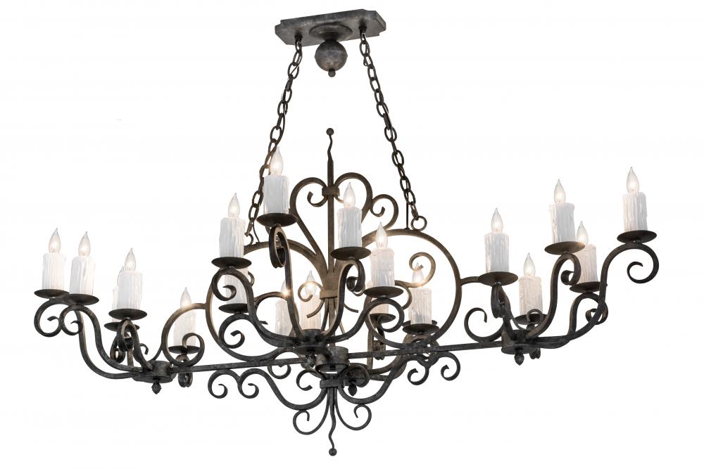 60" Long Kean 20 Light Oblong Chandelier