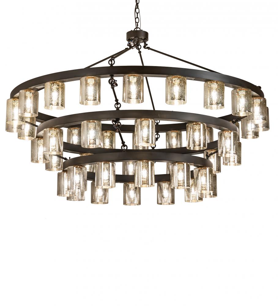 70" Wide Loxley Horizon Ring 44 Light Three Tier Chandelier..