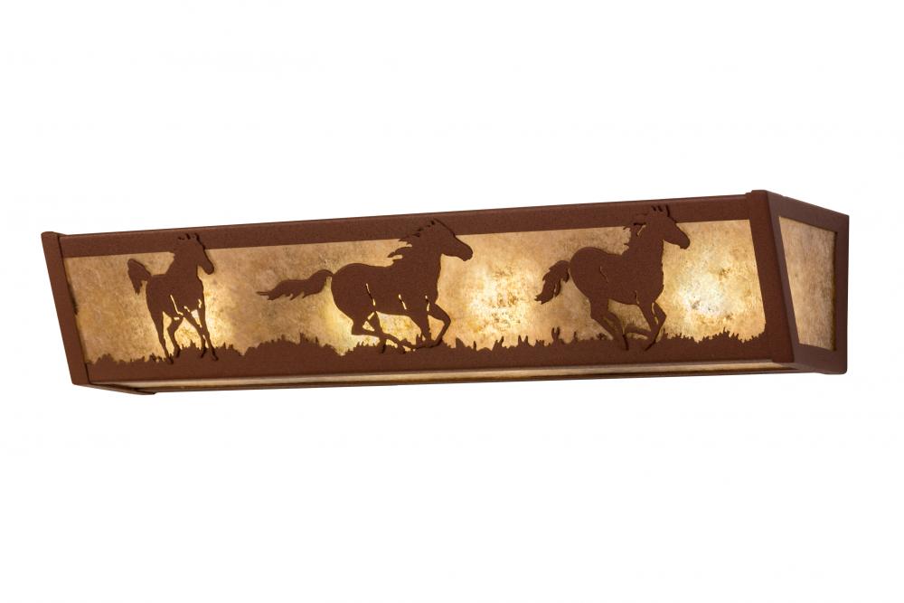 24" Wide Running Horses Vanity Light