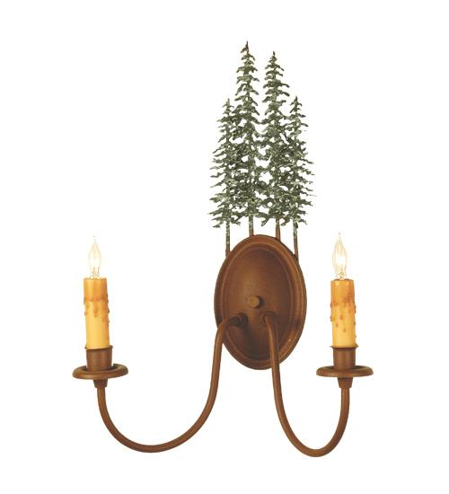 12.5" Wide Tall Pines 2 Light Wall Sconce