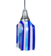 Meyda Blue 108765 - 4"Sq Metro Fusion Ocean Breeze Draped Glass Mini Pendant