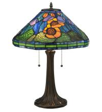 Meyda Blue 119554 - 21" High Tiffany Poppy Cone Table Lamp