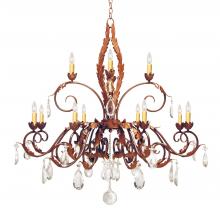 Meyda Blue 120354 - 48" Wide Country French 12 Light Two Tier Chandelier