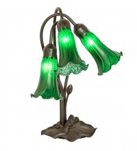 Meyda Blue 136434 - 16" High Green Tiffany Pond Lily 3 Light Accent Lamp
