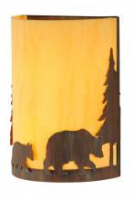 Meyda Blue 143417 - 10"W Pine Tree and Bear Wall Sconce