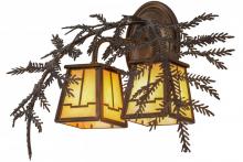 Meyda Blue 159315 - 17"W Pine Branch Valley View 2 LT Wall Sconce