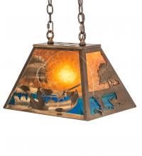 Meyda Blue 216861 - 18" Long Bass and Fisherman Oblong Pendant