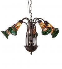 Meyda Blue 236530 - 24" Wide Stained Glass Pond Lily 7 Light Chandelier
