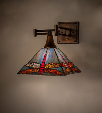 Meyda Blue 284260 - 10-16" Wide Prairie Dragonfly Swing Arm Wall Sconce