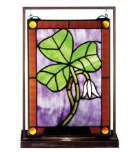 Meyda Blue 50036 - 9.5" Wide X 10.5" High Shamrock Lighted Mini Tabletop Window