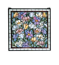 Meyda Blue 66278 - 22" Wide X 22" High Sugar Magnolia Stained Glass Window