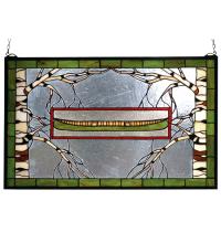 Meyda Blue 70490 - 28"W X 18"H North Country Canoe Stained Glass Window