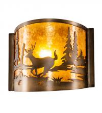 Meyda Blue 70703 - 12" Wide Deer at Lake Wall Sconce