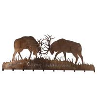 Meyda Blue 81543 - 60" Wide Personalized Battling Elks Coat Rack