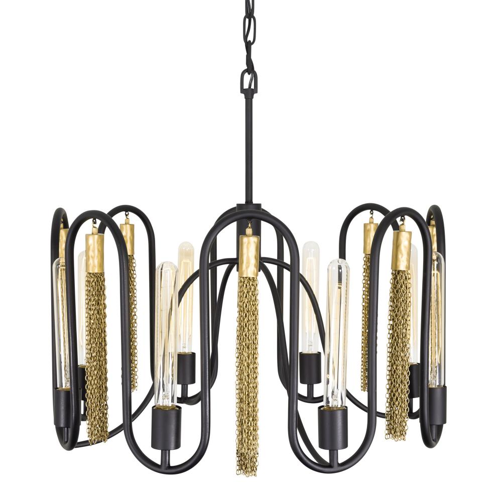 Darden 8-Lt Pendant - Matte Black/Antique Gold