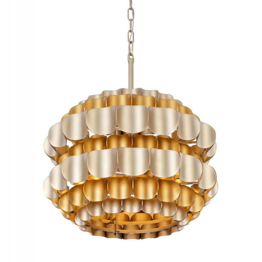 Swoon 3-Lt Pendant - Antique Gold/Gold Dust