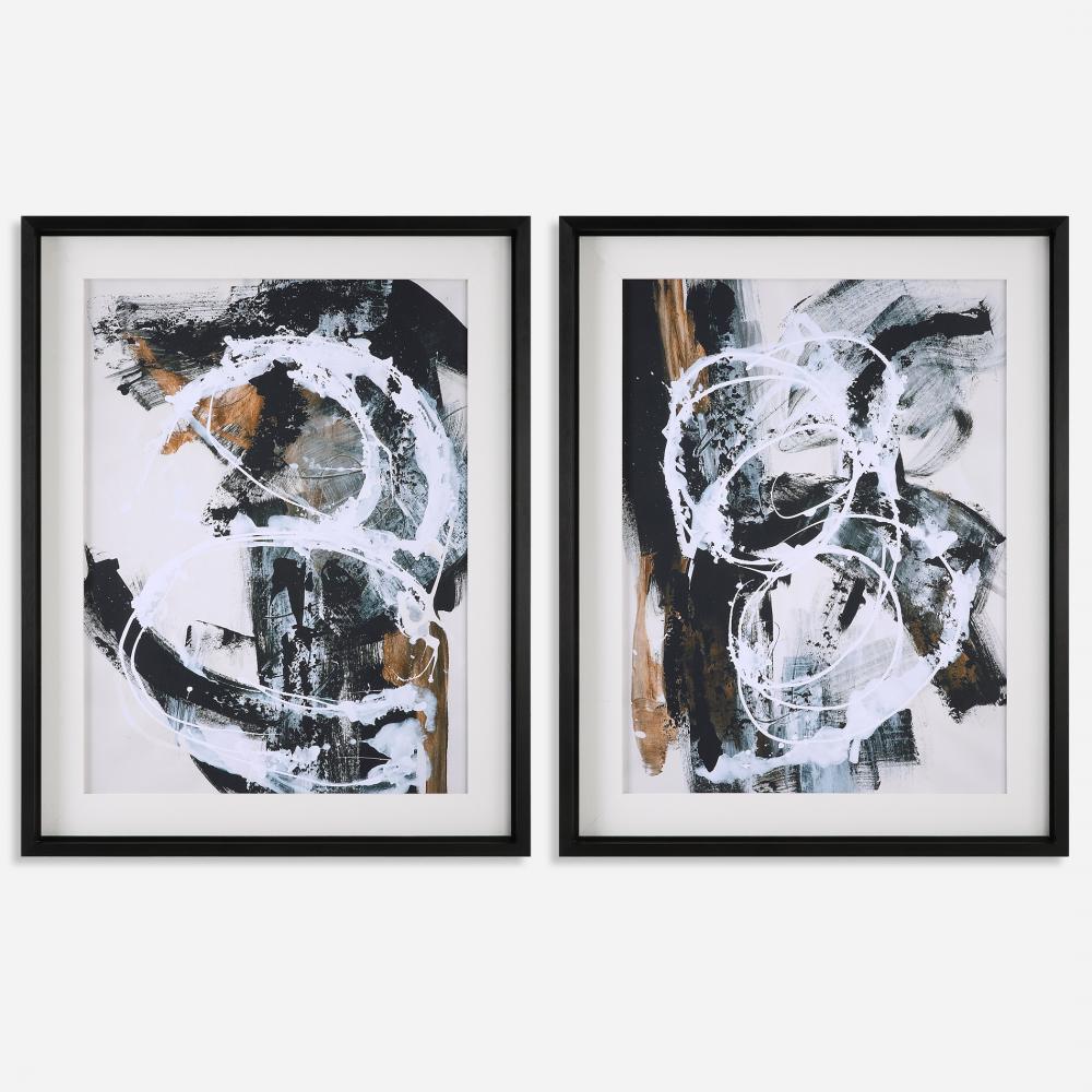 Uttermost Winterland Abstract Prints, Set/2