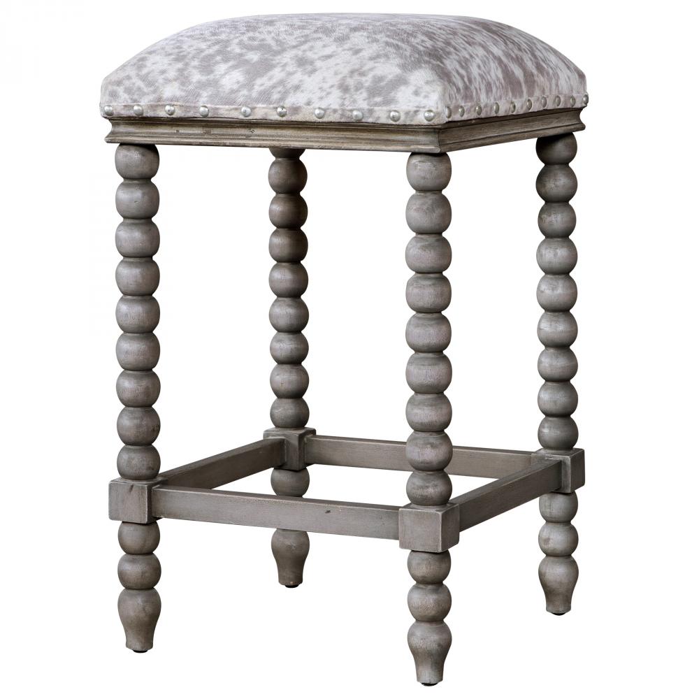 Uttermost Estes Faux Cow Hide Counter Stool