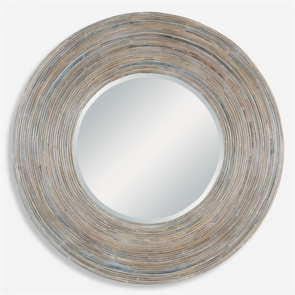 Uttermost Vortex White Washed Round Mirror