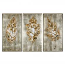 Uttermost 35334 - Uttermost Champagne Leaves Hand Painted Canvases, S/3
