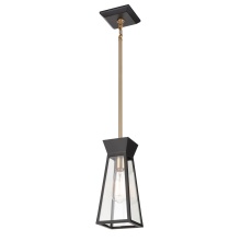 Artcraft AC11850BK - Lucian Single Pendant Black and Brushed Brass