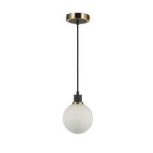 Artcraft AC11870WH - Gem Collection 1-Light Pendant with White Glass Black and Brushed Brass