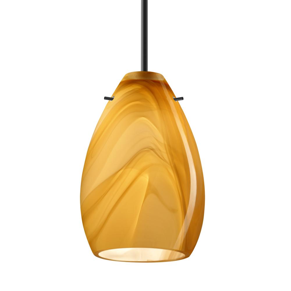 Besa Pendant Pera 6, Black Finish, Honey 1x5W LED