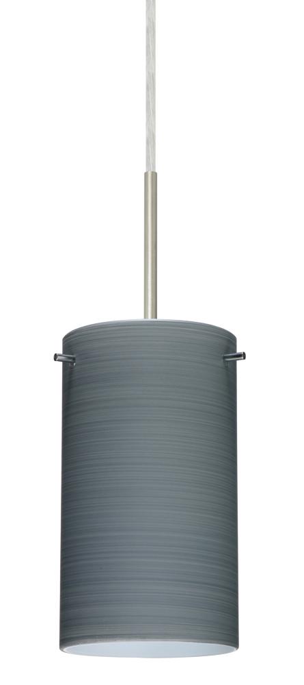 Besa Stilo 7 LED Pendant Titan Satin Nickel 1x9W LED, 15Ft. Cord