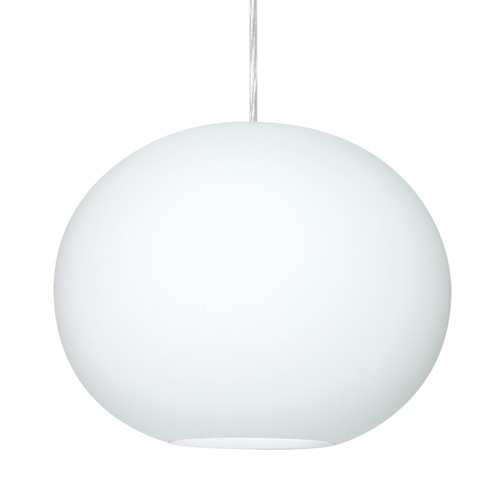 Besa Jordo LED Pendant 1JC Opal Matte Satin Nickel 1x11W LED, 15Ft. Cord