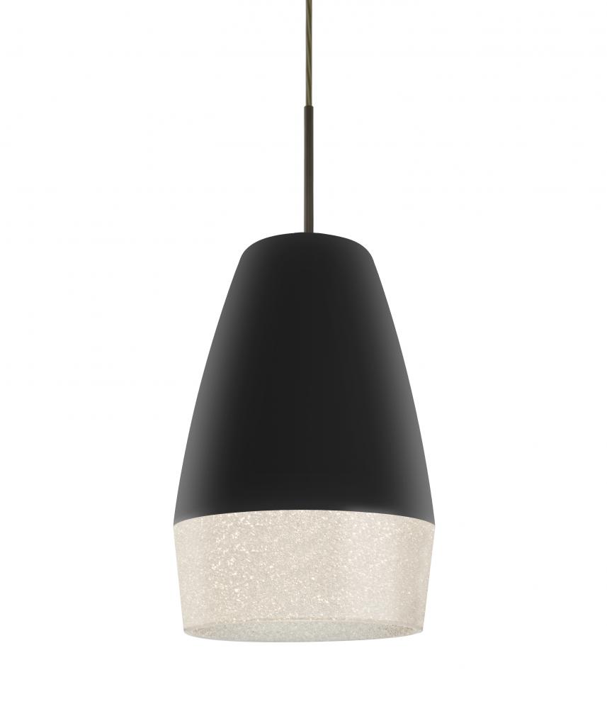 Besa, Abu 12 Cord Pendant, Black/Glitter, Bronze Finish, 1x9W LED