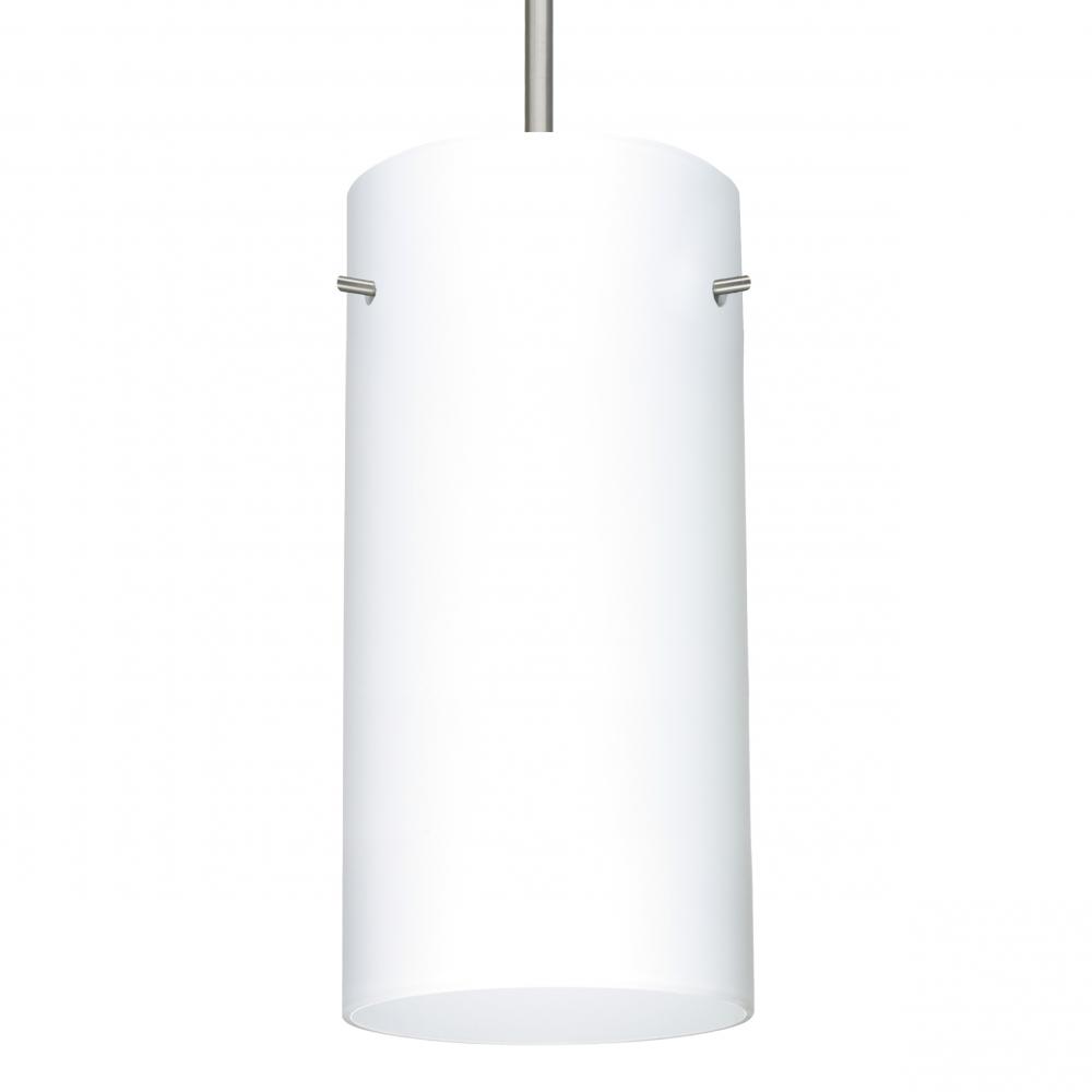 Besa Cord Pendant Stilo 12 Satin Nickel Opal Matte 1x11W LED, 15Ft. Cord