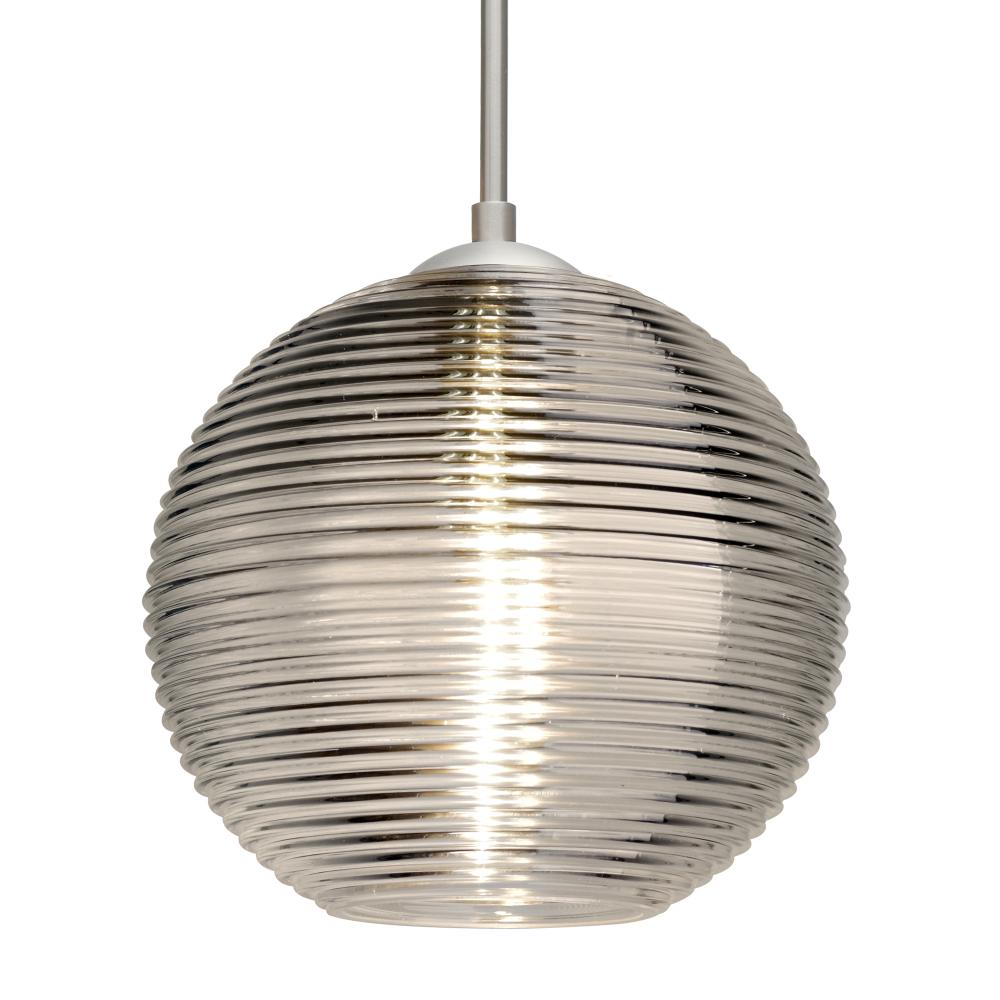 Besa Kristall 8 Pendant Satin Nickel Smoke 1x9W LED, 15Ft. Cord