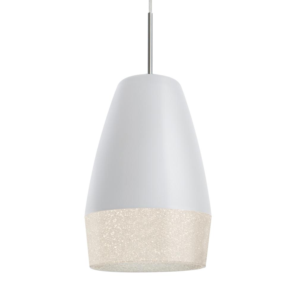 Abu 12 Cord Pendant, White/Glitter, Satin Nickel Finish, 1x60W Medium base