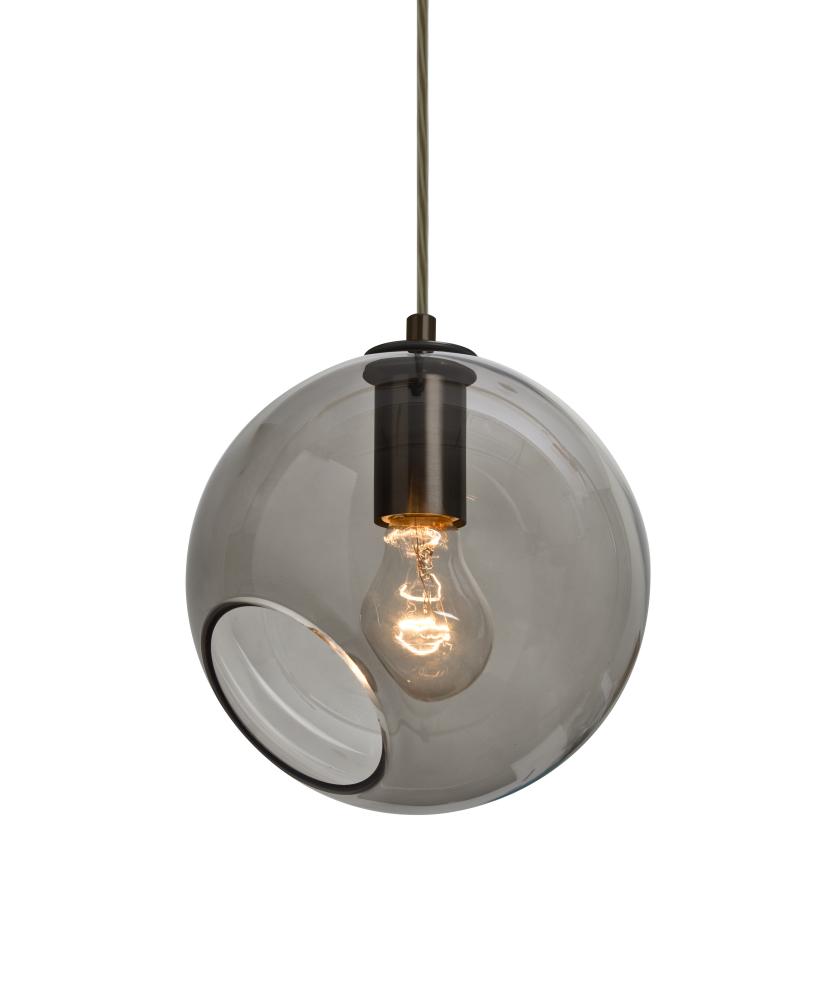 Besa, Maestro 8 Cord Pendant, Smoke, Bronze Finish, 1x60W Medium base