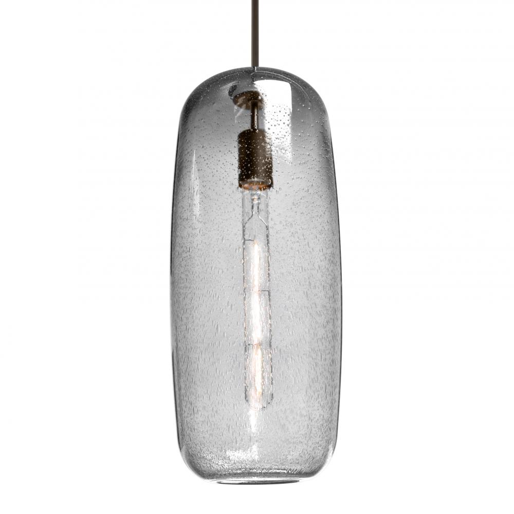 Besa, Pinot 18 Cord Pendant, Clear Bubble, Bronze FInish 1x40W LED Filament